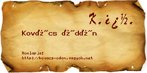 Kovács Ödön névjegykártya